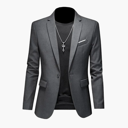 Elegant avslappnad herrblazer i urban stil, perfekt för utekvällar och speciella tillfällen