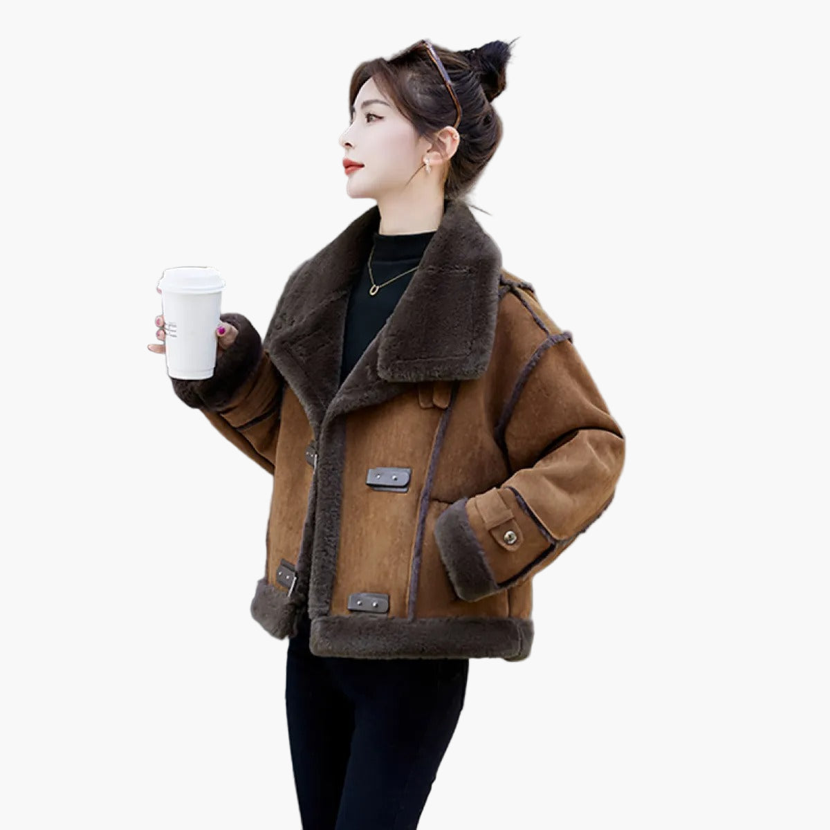 Chaqueta de mujer estilo aviador de moda para un look urbano casual