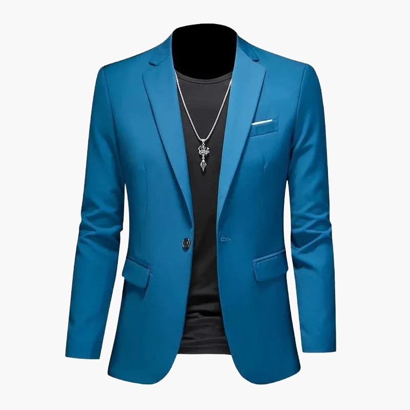 Elegant avslappnad herrblazer i urban stil, perfekt för utekvällar och speciella tillfällen