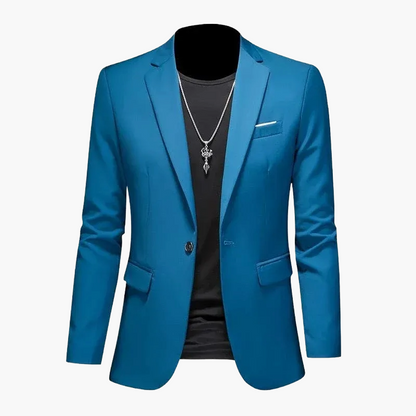 Elegant avslappnad herrblazer i urban stil, perfekt för utekvällar och speciella tillfällen
