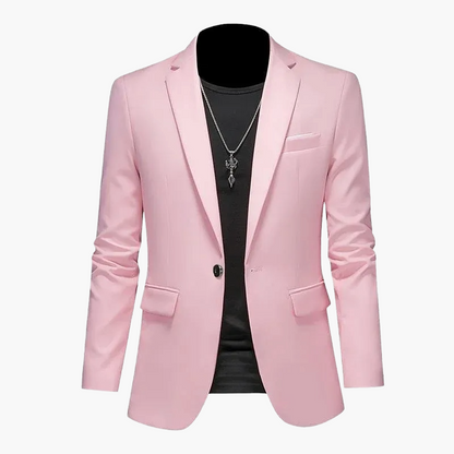 Elegant avslappnad herrblazer i urban stil, perfekt för utekvällar och speciella tillfällen