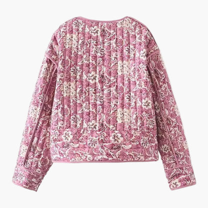 Chaqueta acolchada con estampado floral estilo bohemio para mujer - Elegante y casual