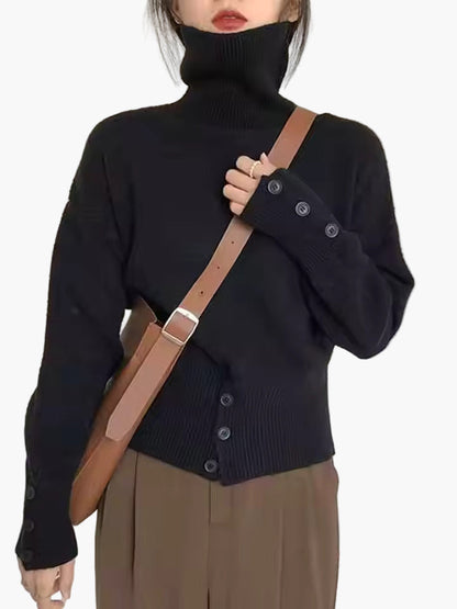 Avslappnad polotröja för dam – elegant oversize-stil för höst och vinter