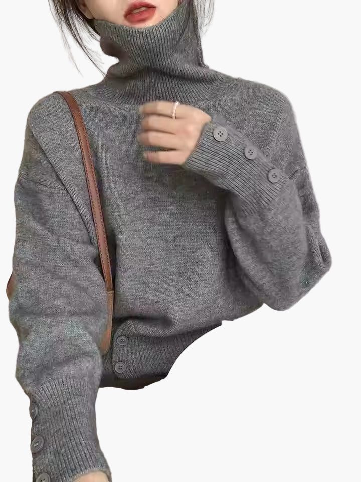 Avslappnad polotröja för dam – elegant oversize-stil för höst och vinter
