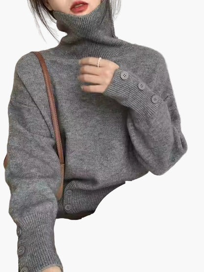 Avslappnad polotröja för dam – elegant oversize-stil för höst och vinter