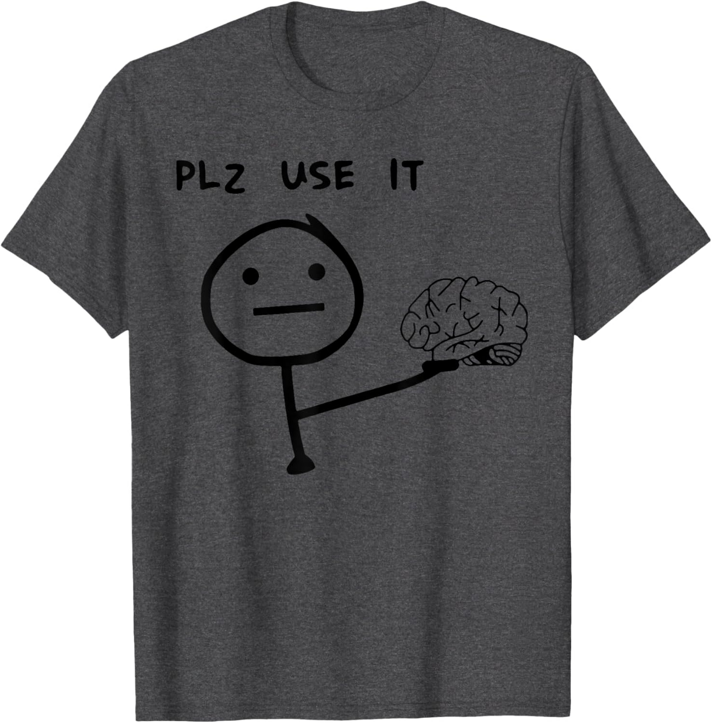 T-shirt homme humoristique style casual motif stickman "PLZ USE IT" – Idéal pour un look décontracté original