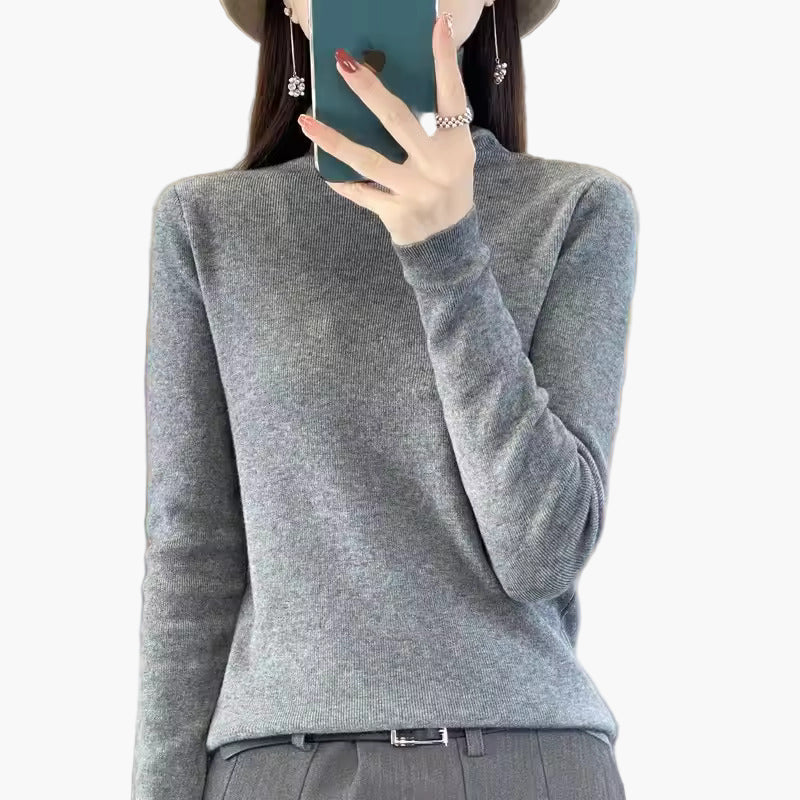Elegancki damski sweter z golfem w szykownym stylu na jesień i zimę