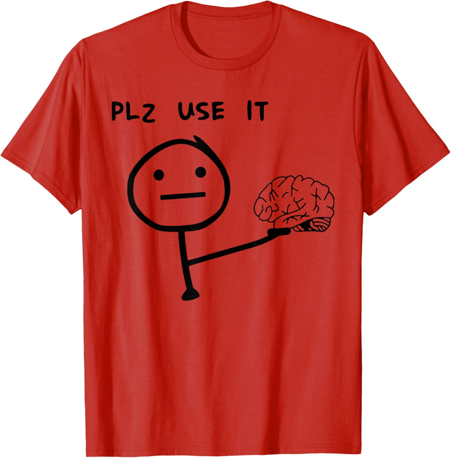 T-shirt homme humoristique style casual motif stickman "PLZ USE IT" – Idéal pour un look décontracté original