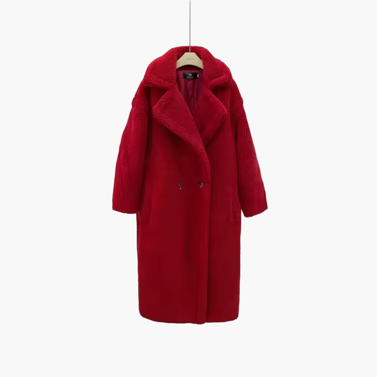 Długi, elegancki płaszcz damski w miejskim stylu – modny oversize na zimę