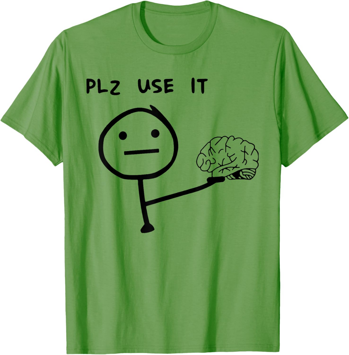 T-shirt homme humoristique style casual motif stickman "PLZ USE IT" – Idéal pour un look décontracté original