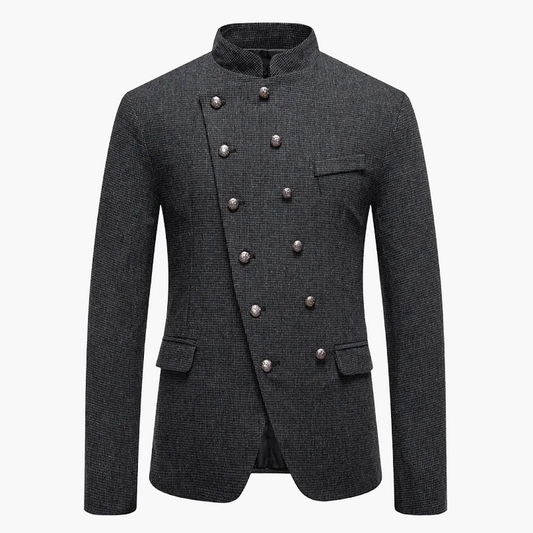Chaqueta de vestir estilo militar para hombre con botones decorativos, corte elegante, ideal para noches y eventos formales