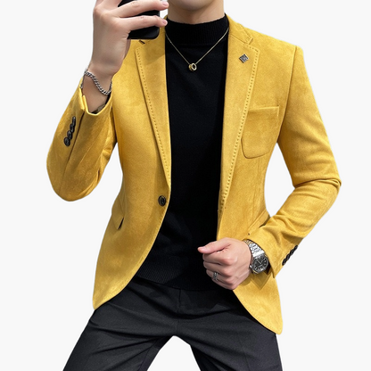 Elegant herrkostymkavaj i modern stil för affärer och formella tillfällen