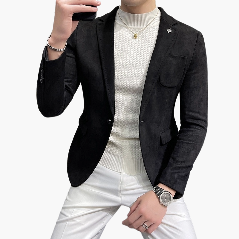 Elegant herrkostymkavaj i modern stil för affärer och formella tillfällen