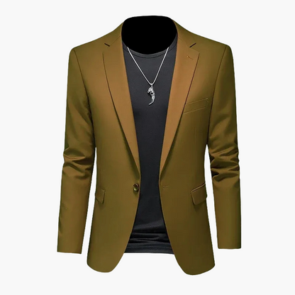 Elegant avslappnad herrblazer i urban stil, perfekt för utekvällar och speciella tillfällen