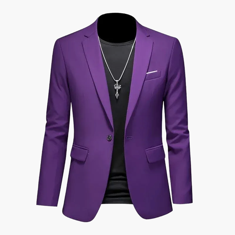 Elegant avslappnad herrblazer i urban stil, perfekt för utekvällar och speciella tillfällen