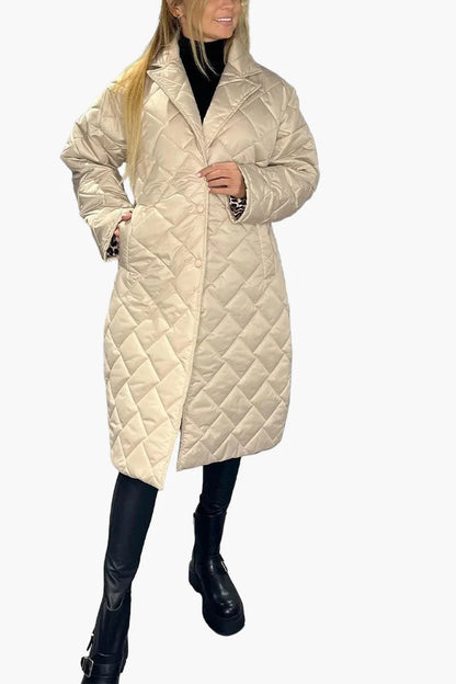 Cappotto trapuntato reversibile donna stile urbano elegante e alla moda