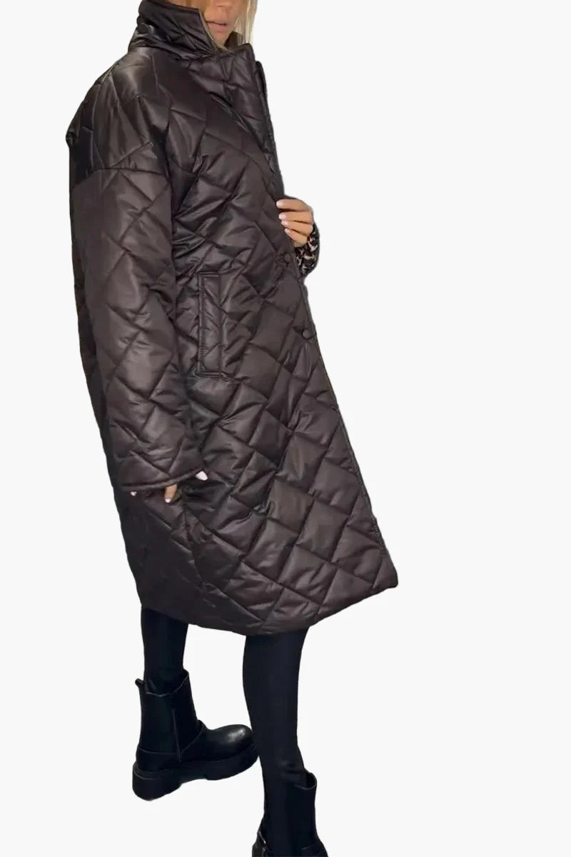 Cappotto trapuntato reversibile donna stile urbano elegante e alla moda
