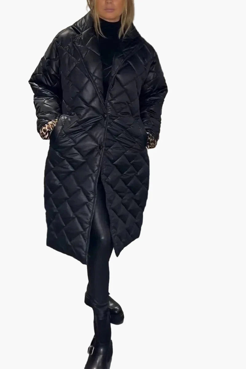 Cappotto trapuntato reversibile donna stile urbano elegante e alla moda
