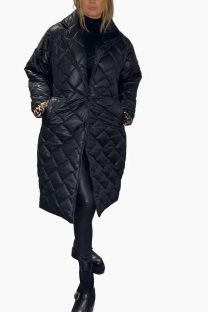Cappotto trapuntato reversibile donna stile urbano elegante e alla moda
