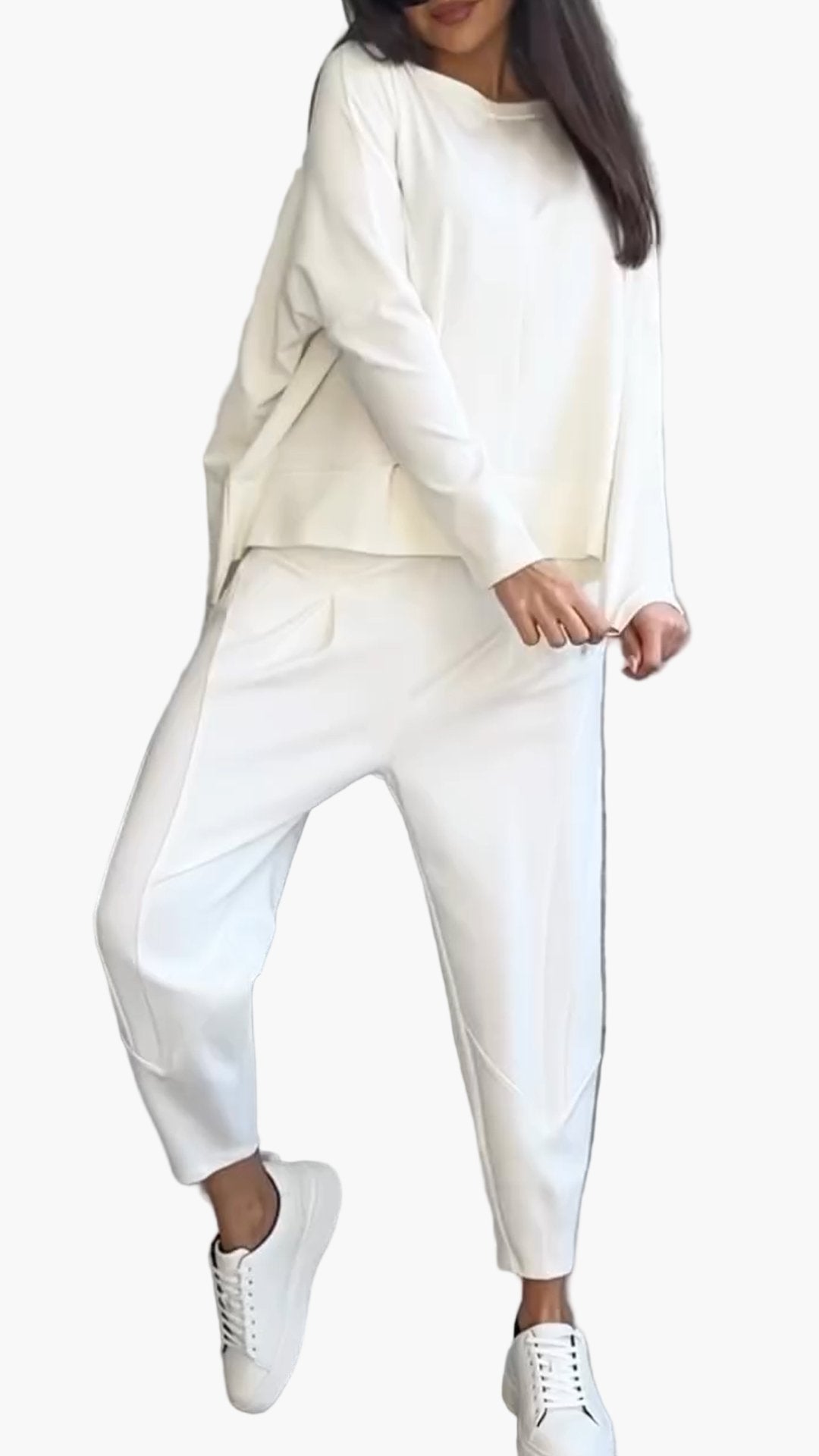 Completo relax due pezzi stile casual da donna – comfort chic per la casa e le uscite
