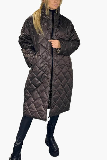Cappotto trapuntato reversibile donna stile urbano elegante e alla moda