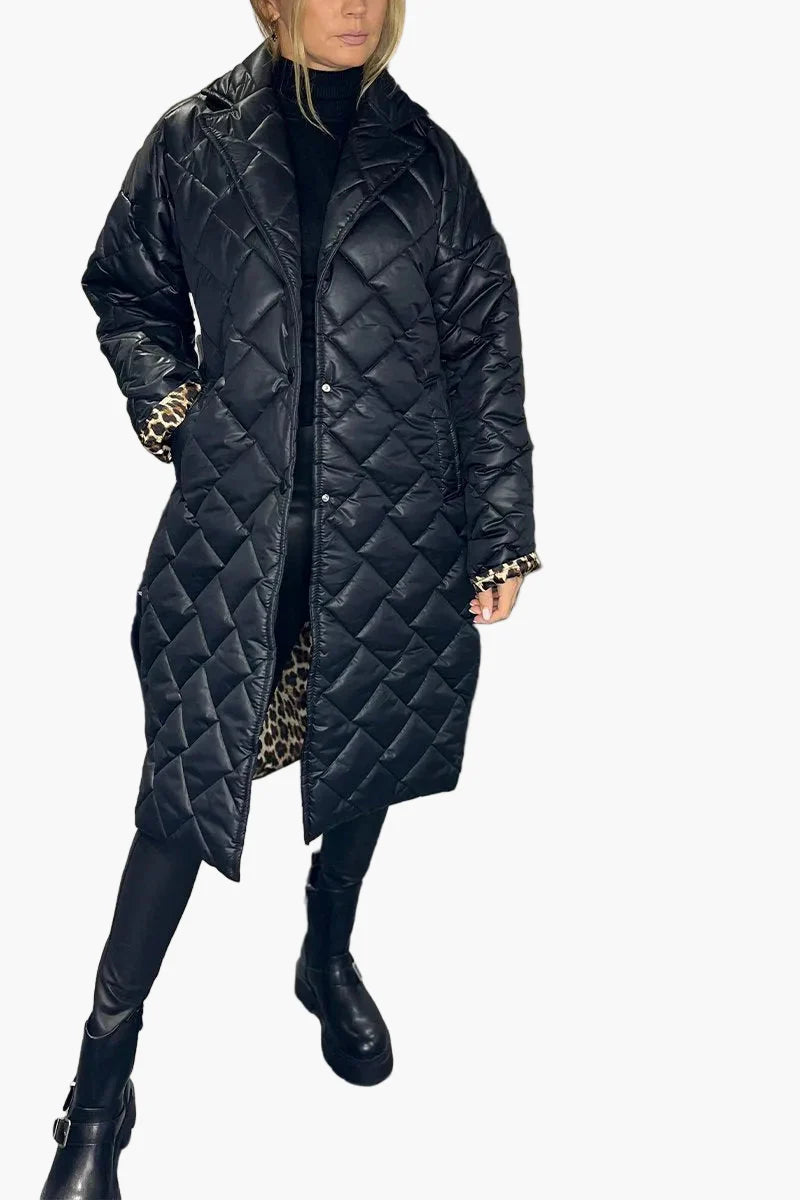 Cappotto trapuntato reversibile donna stile urbano elegante e alla moda