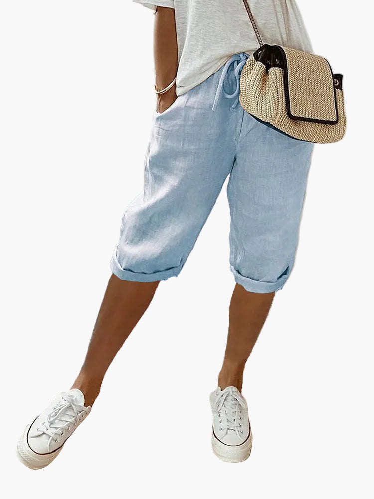 Short décontracté femme avec cordon – Style bermuda chic pour l'été, usage quotidien et vacances