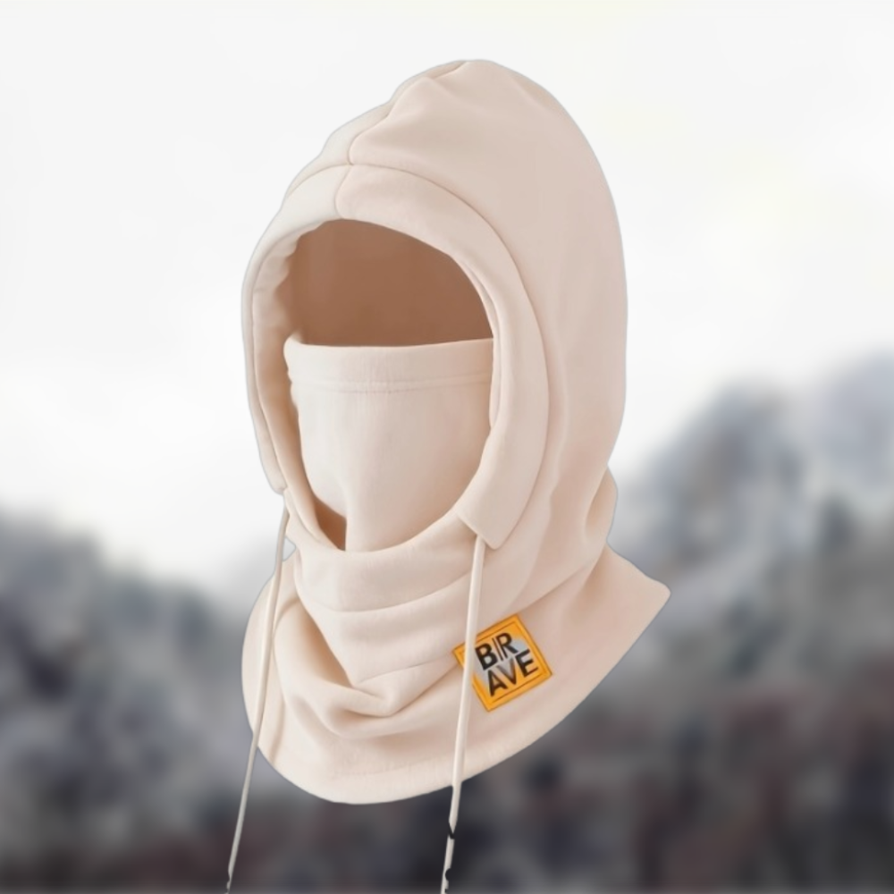 Cagoule unisexe en polaire avec cache-cou intégré et cordon de serrage