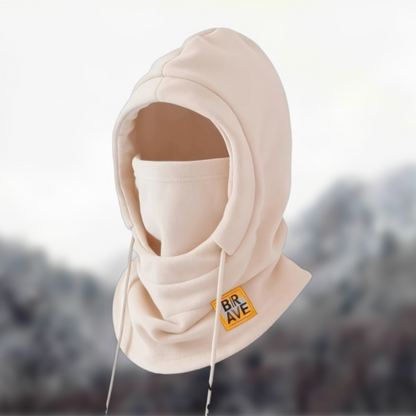 Cagoule unisexe en polaire avec cache-cou intégré et cordon de serrage