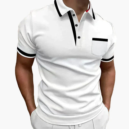 Polo til herre i urban chic stil med kontrasterende detaljer for en velstelt hverdagslook
