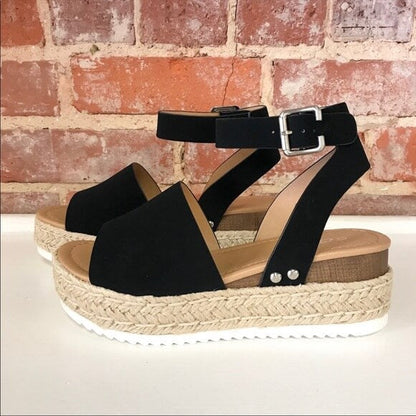 Sandales compensées à plateforme pour femme – Style espadrille moderne et confortable