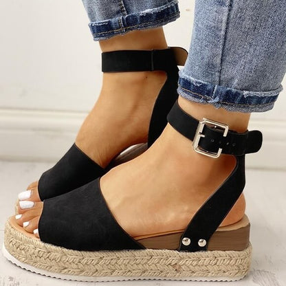Sandales compensées à plateforme pour femme – Style espadrille moderne et confortable