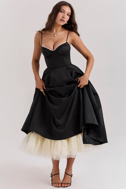 Rachel – Vestido Midi Sin Mangas con Corsé