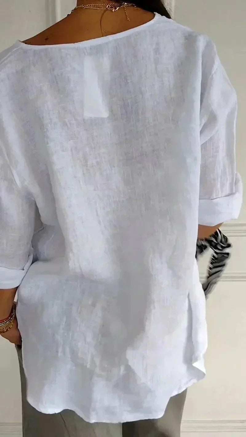 Anamae™ - Camicia a Maniche Medie e Collo a V