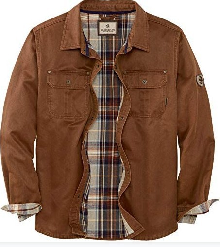 Surchemise Homme Doublée Carreaux Marron à Poches Poitrine