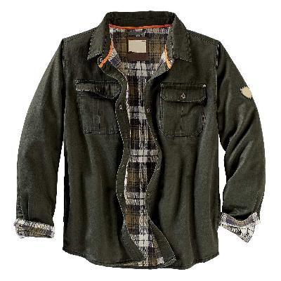 Surchemise Homme Doublée Carreaux Marron à Poches Poitrine