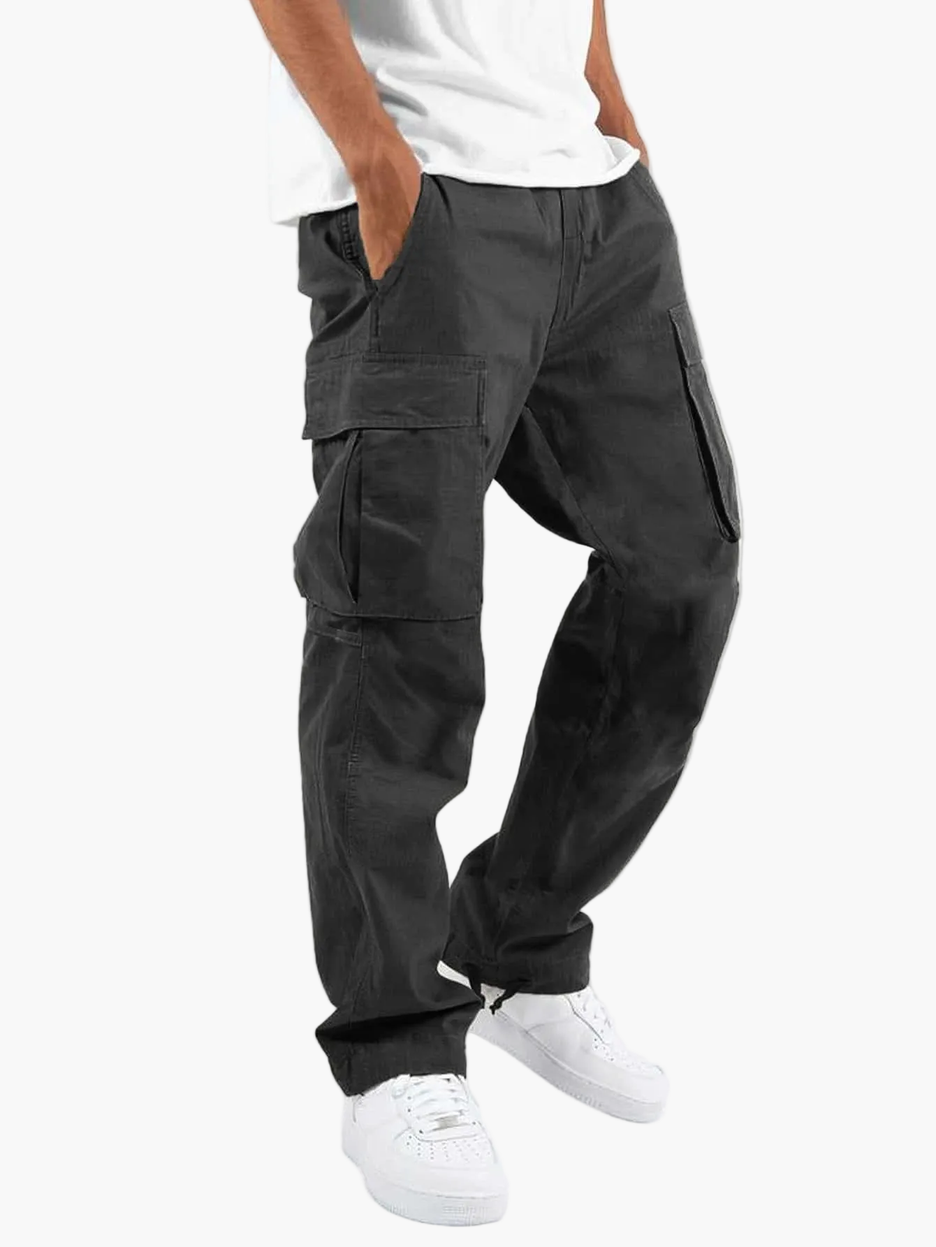 Pantalon cargo homme coupe décontractée style urbain polyvalent