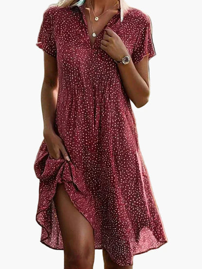 Vestido camisón informal de manga corta para mujer, estilo versátil y elegante