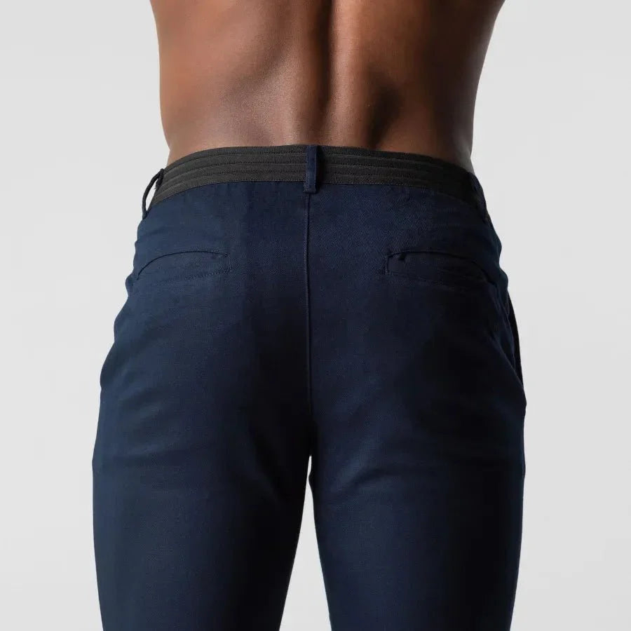 Pantalon chino ajusté pour homme - Style élégant et polyvalent pour bureau et loisirs