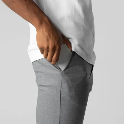 Pantalon chino slim pour homme, style urbain et élégant, idéal bureau et sorties