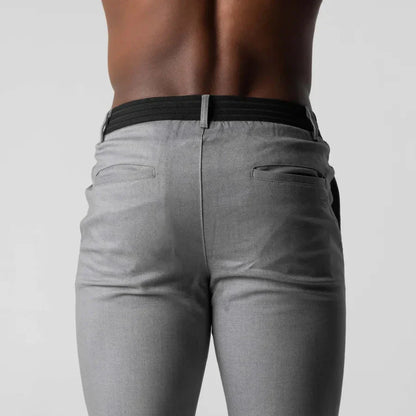 Pantalon chino slim pour homme, style urbain et élégant, idéal bureau et sorties