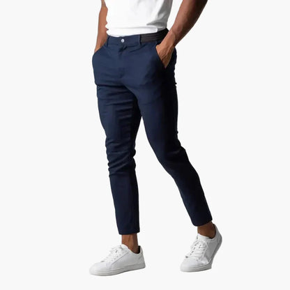 Pantalon chino slim pour homme, style urbain et élégant, idéal bureau et sorties
