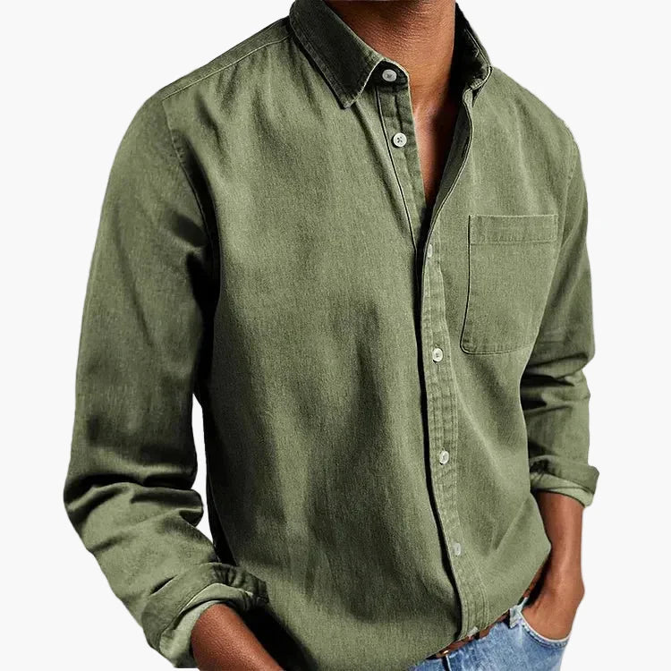Camisa de hombre elegante de manga larga estilo clásico para todas las ocasiones