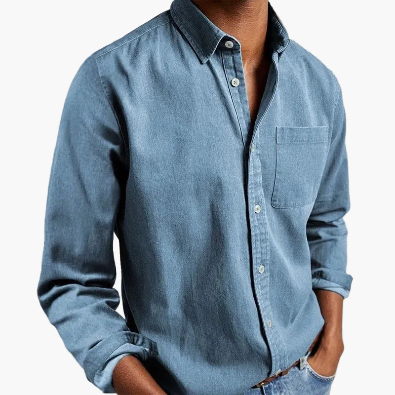 Camisa de hombre elegante de manga larga estilo clásico para todas las ocasiones