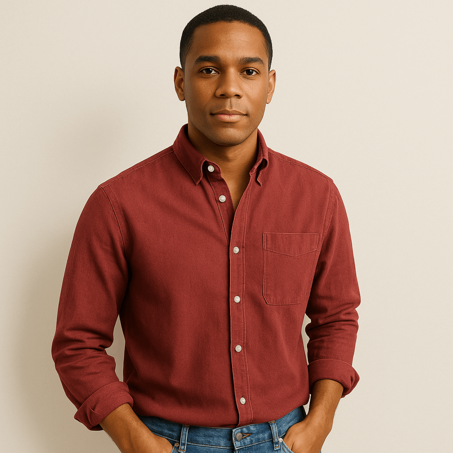 Camisa de hombre elegante de manga larga estilo clásico para todas las ocasiones
