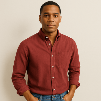 Camisa de hombre elegante de manga larga estilo clásico para todas las ocasiones