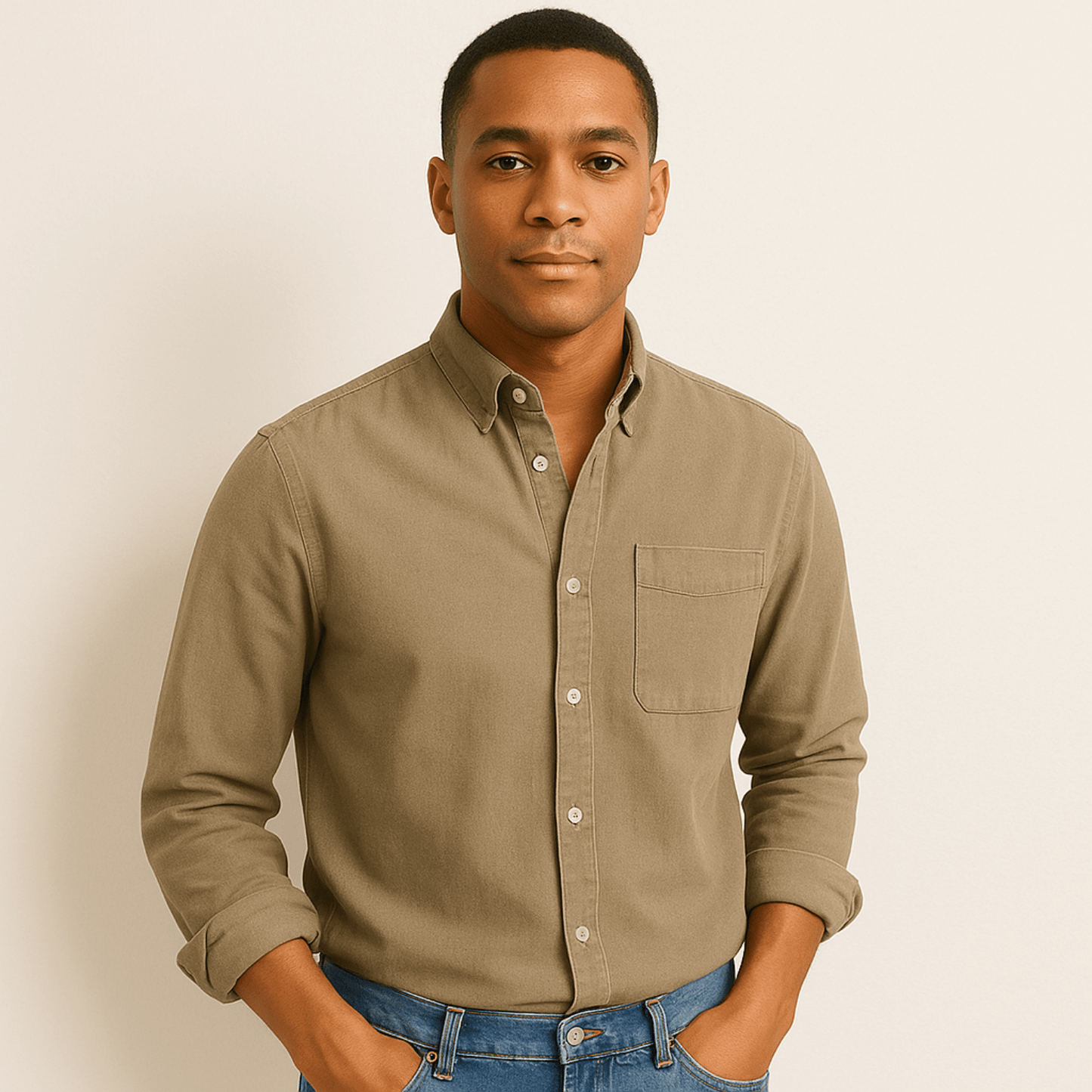 Camisa de hombre elegante de manga larga estilo clásico para todas las ocasiones