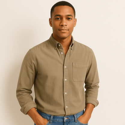 Camisa de hombre elegante de manga larga estilo clásico para todas las ocasiones