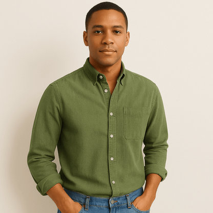 Camisa de hombre elegante de manga larga estilo clásico para todas las ocasiones