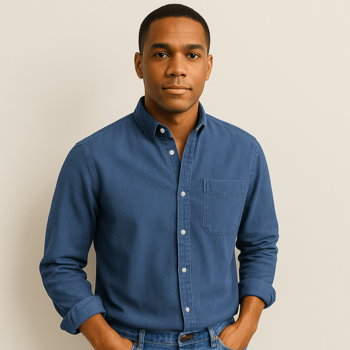 Camisa de hombre elegante de manga larga estilo clásico para todas las ocasiones